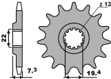 PBR řetězové kolo přední 434 16 18NC DR 400/GN 400 (JTF434.16) (řetěz 520) (MADE IN ITALY)